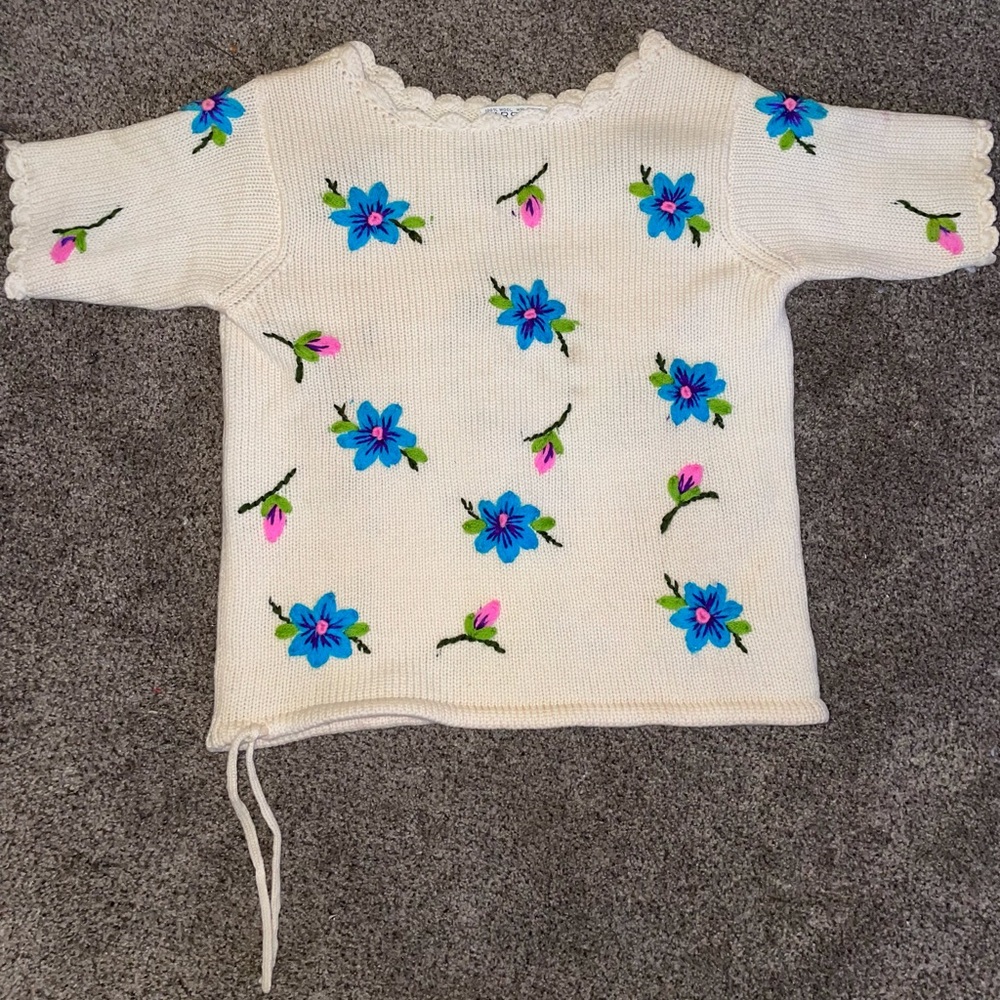 Vintage Wool Floral Knit Sweater ˚ ✵  ˚    ⊹  ⊹